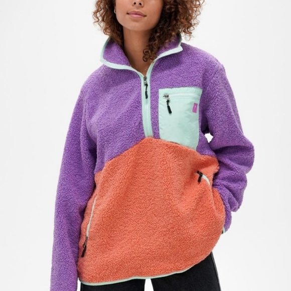 Notice The Reckless Jackets & Blazers - Notice the Reckless Half Zip Fleece Pullover Oversized Sweatshirt Sweater Size M